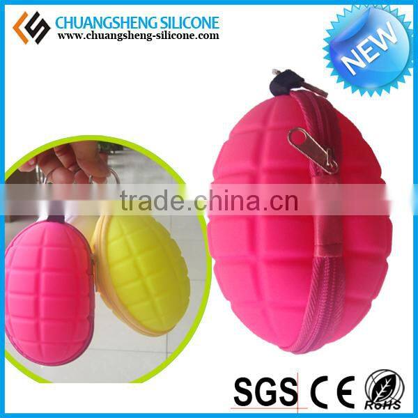 Bomb shaped silicone smart wallet, silicone coin purse, kids money bag