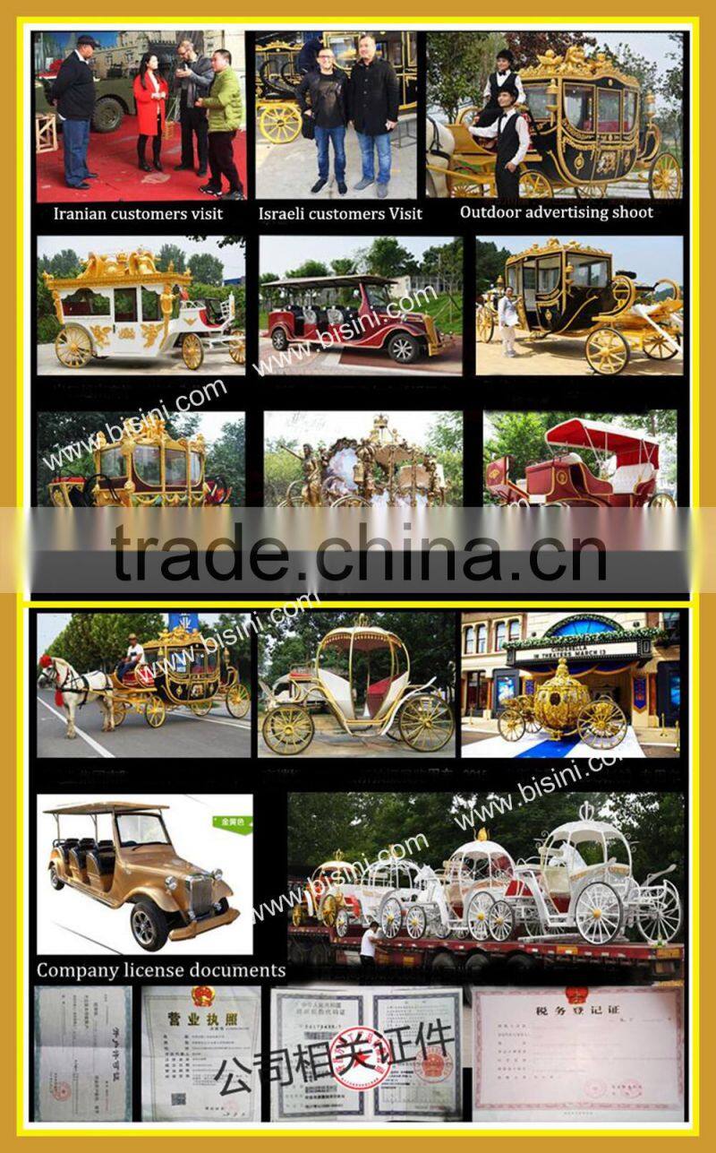 BISINI Princess Cinderella pumkin Car luxury horse saddle royal golden carriage wedding carriage(BG11-M052)