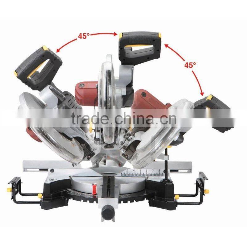 12in 2000w Power Aluminum Wood Working Cutting Saw Machine Portable Belt-driven 305mm Double Bevel Slide Miter Saw GW8038