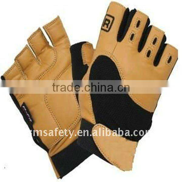 Half Finger Pig Skin Weight Lifting Glove
