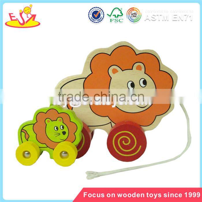 Wholesale educational wooden pull car toy new product baby wooden pull car toy W05B054