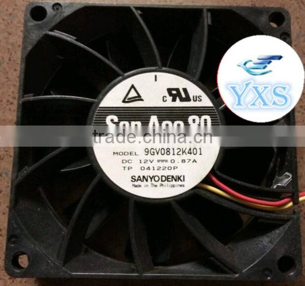9GV0812K401 80*80*25mm 0.87A 3wire DC12V The amount of wind Server fan