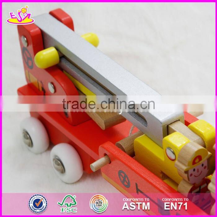 2017 New design wooden engineering car toys for 5 year old boys W04A288