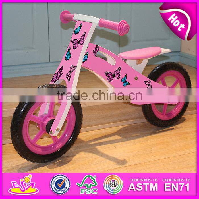 New design with CE 12 inch wooden bicycle for kids,Classic Balance Bike Ride on Play set,Bottom price cheap kids bicycle W16C118