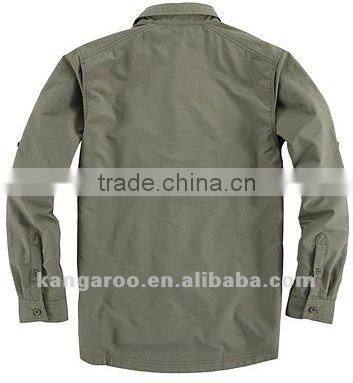 Men's 100% cotton poplin casual shirt with long sleeve