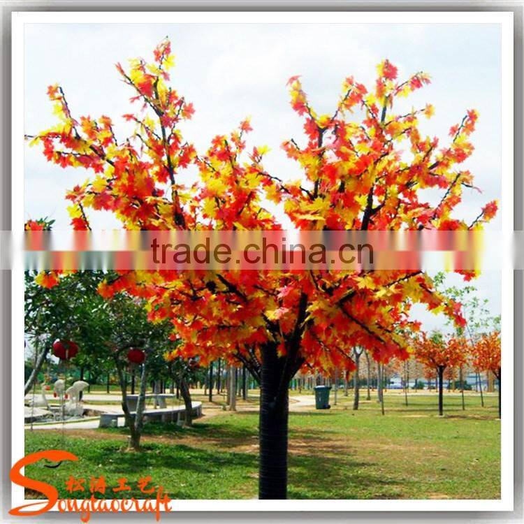 artificial red leaves maple tree for decoration indoor artificial trees