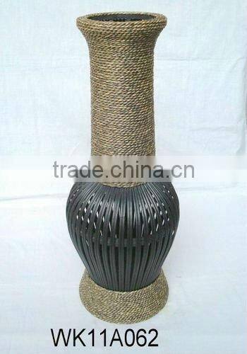 Bamboo flower pot, wooden flower pot.