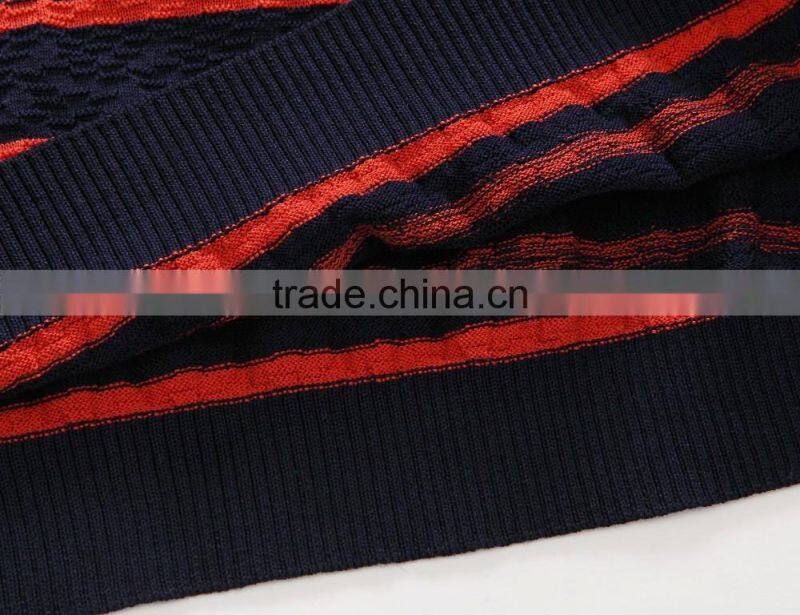fashion men stripe cotton light knitted sweater