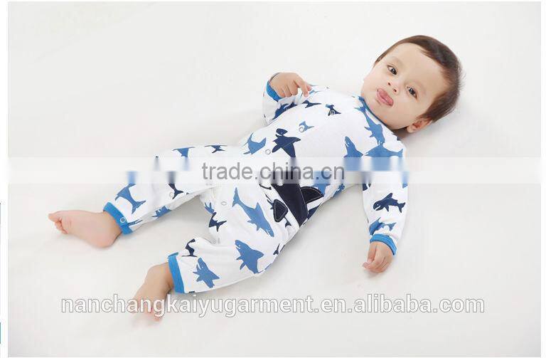 Wholesale cotton plain baby romper,baby animal print rompers,long sleeves long leg baby romper