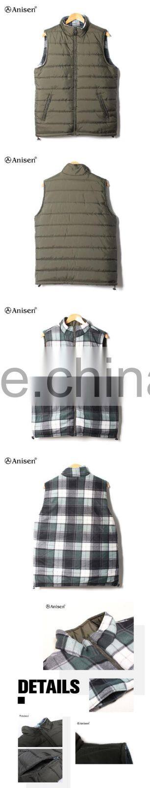 alibaba china wholesale flannel reversible warm custom men vest