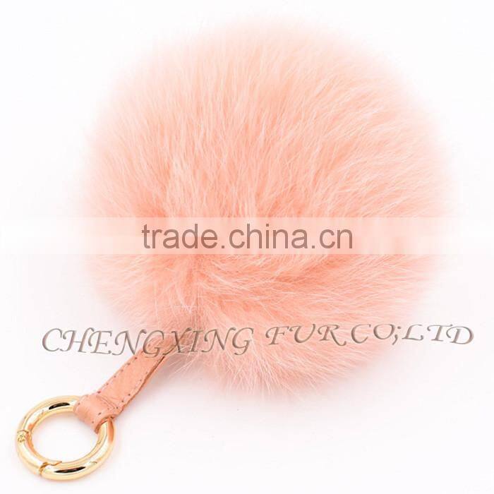 CX-A-63 New Promotional Fox Fur Ball Fur Pom Keychain with Fur Pompom