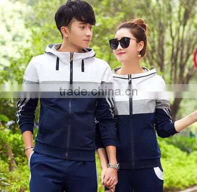 2017 Casual Fleece tracksuit custom design couple fashion sportswear wholesale tracksuit