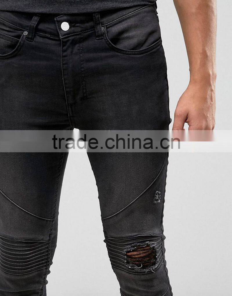 destroy holey slim fit flex stretch skinny leg jeans for man