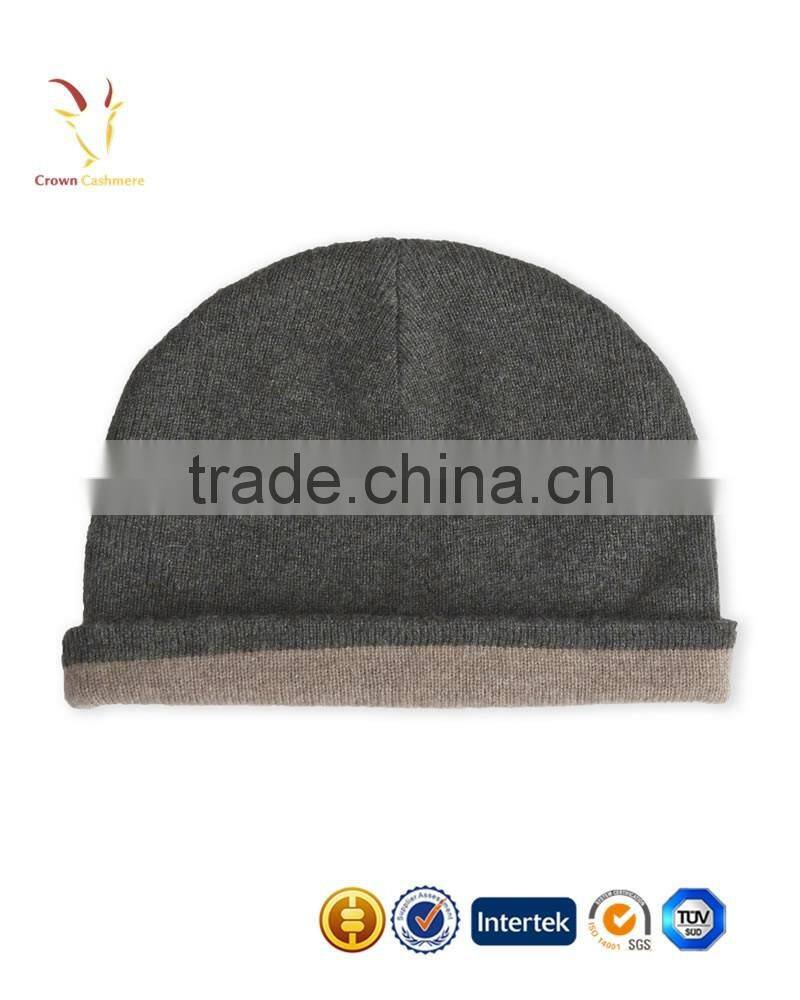 Black Cashmere Wool Beanie Hats And Caps For Men