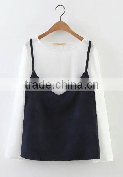 Runwaylover EY2358B Ladies 2017 Ladies Two Piece Suits , Women Fashion Blouse And Vests