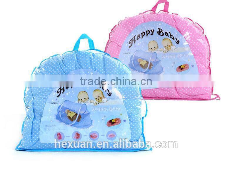 4pcs/Set Baby Crib Sets Portable Folding Type Comfortable Infant Pad with Sealed Mosquito Net Baby Mosquito Net Baby Bedding