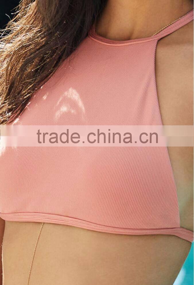 High neck beach swimwear bikini