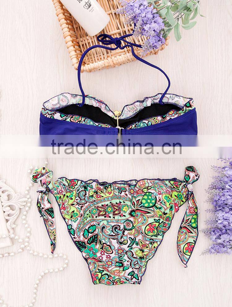 Bohemian clothing crystal rhinestone bikini set
