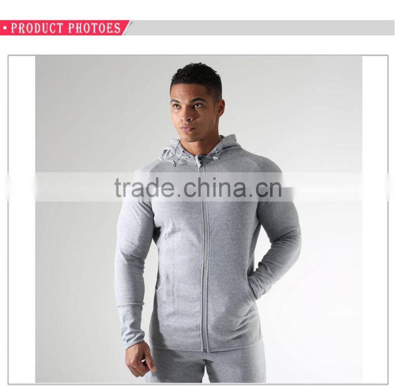 Wholesale 2017gym toggled hood men sweatshirt zipper hoodie