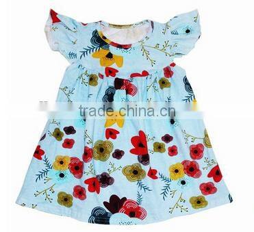 Factory price direct selling girl summer printing revolving skirt fashion girl dresses