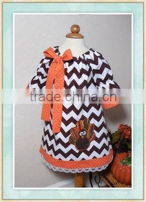 fall boutique girl clothing 2016 unique design brown tunic with ruffle accents adorable turkey Aztec leggings baby kids clothes