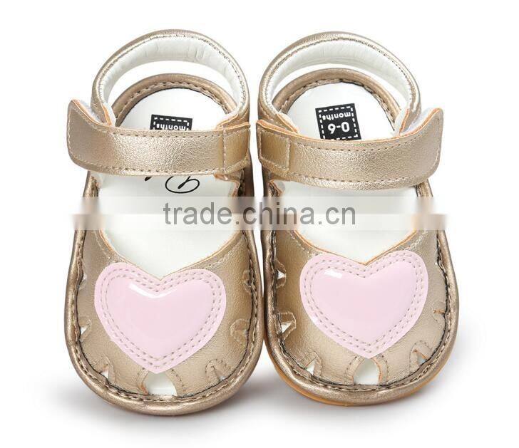 Heart design leather baby shoes, leather sandals for baby