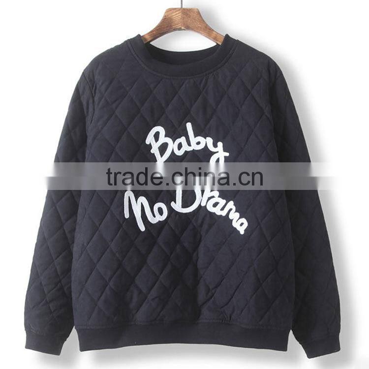 Unisex autumn/winter Korean style diamond-type lattice cotton/polyester pullover sweatshirts campus wear
