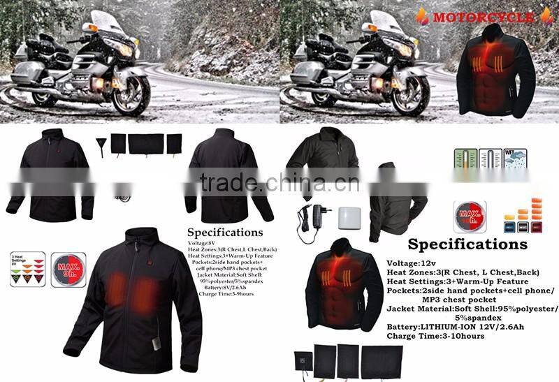 Wholesale custom winter waterproof breathable heated softshell jacket