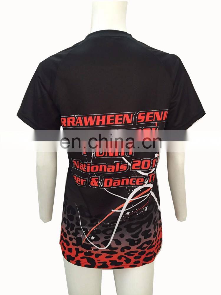 High quality custom t shirt printing for cheerleading