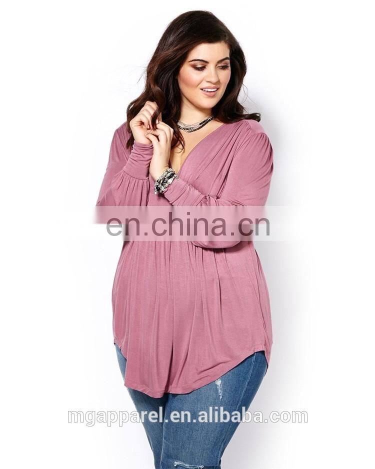 Latest women tops plus size long sleeve women tops and blouses 2017