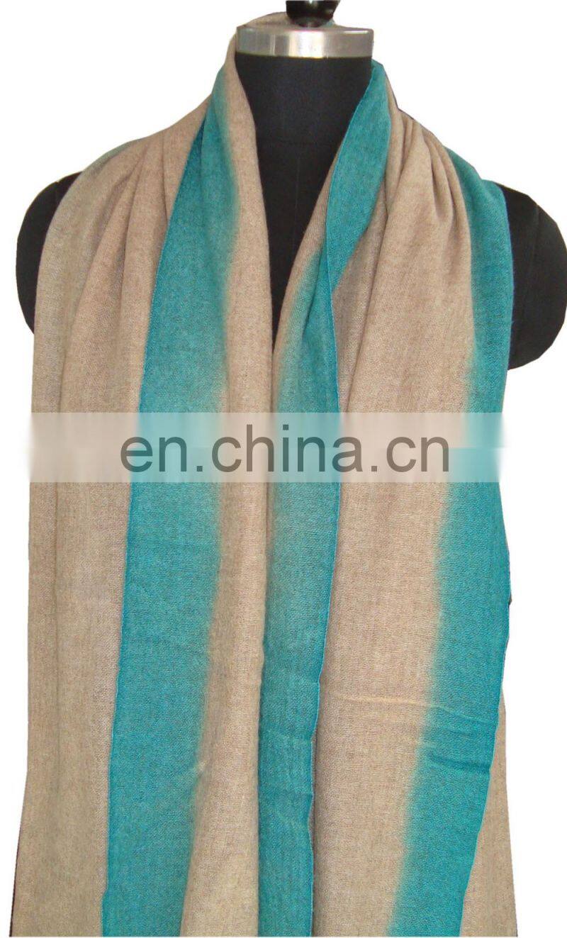 Gauze Pashmina wool shawl with Ombre dye