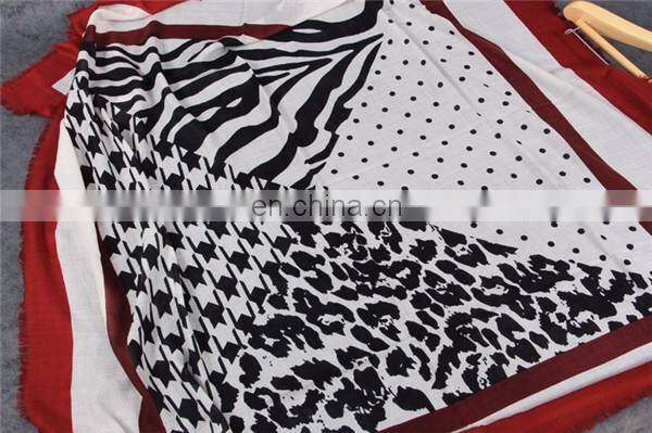 2017 new styles best selling autumn winter warm women printed thin wool scarf shawl lady fashionable jacquard fringe wool scarf