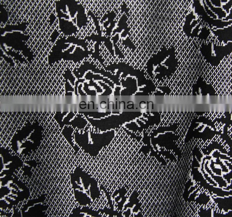 long sleeve pullover with round Collar black Jacquard