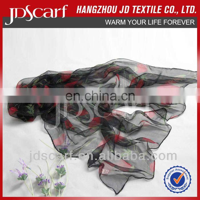 silk chiffon scarf JDS-045# excellent scarves super thin 100% silk chiffon scarf