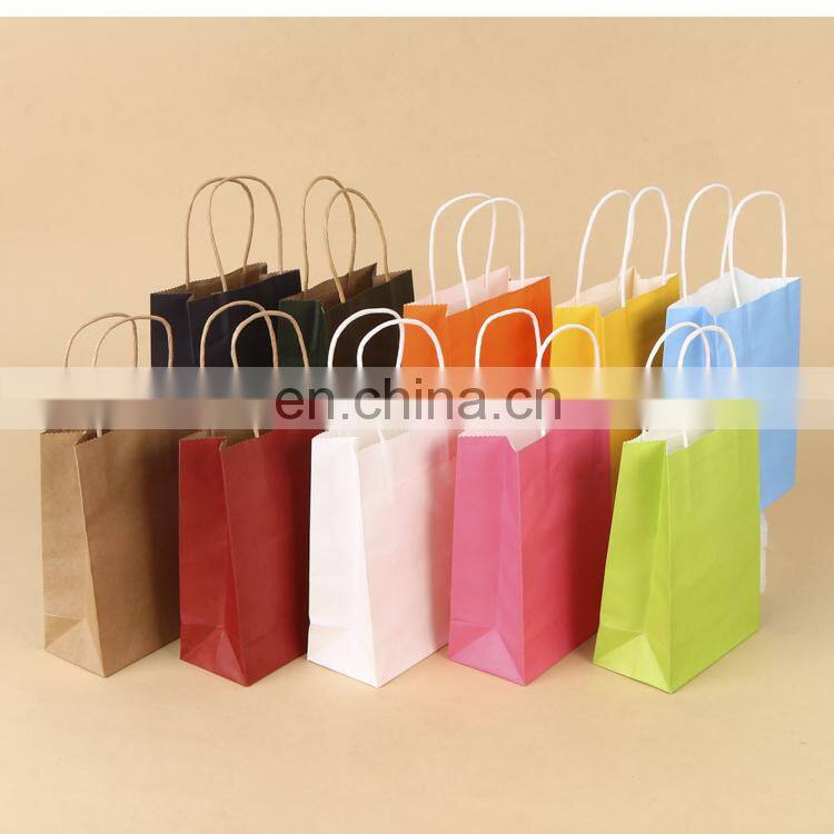 Accept logo printed twisted handle kraft paper bag