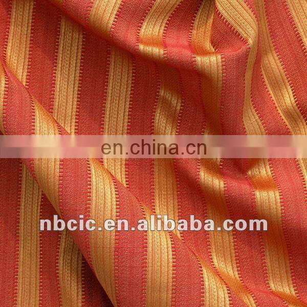 Fashion new design pretty ningbo polyester jacquard chenille plain dyed stripe fabric for sofa