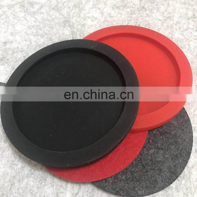 Customized 10cm Silicone Drink Coasters with Absorbent Soft Felt Insert