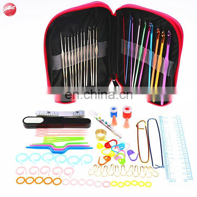 China'S Best Seller 92 pcs set of home knitting tools aluminum crochet hook colorful knitting needles set