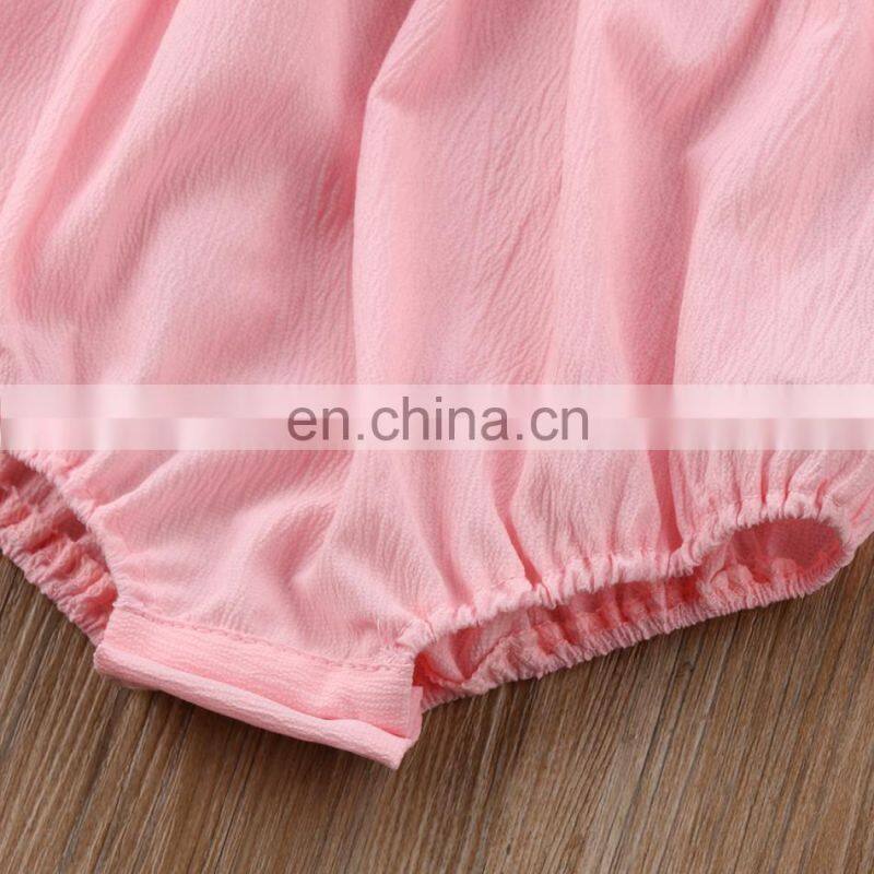 2018 Baby summer walk rompers baby girl lace flower jumpsuit