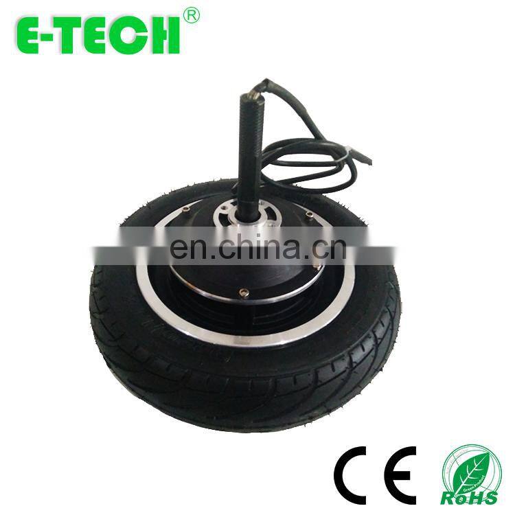 Built-in encoder 10 inch single shaft pneumatic tyre geared 24V/36V/48V electric wheel hub motor