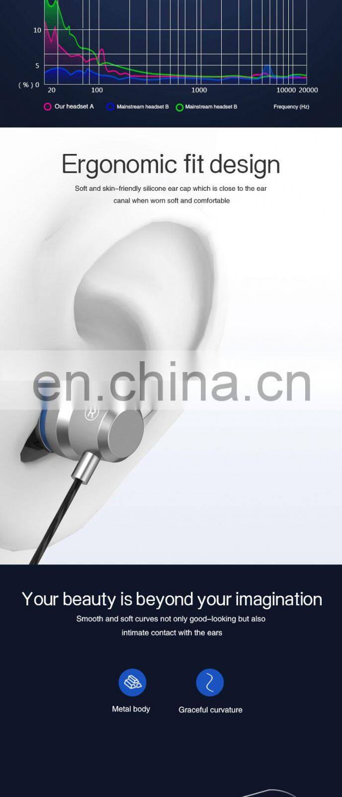 Golden Sky Earbuds With External Microphone Audio Headphone Audio Jack Headset Microphone Earpiece Oem Metal Earphone Wired