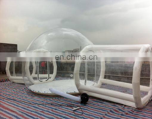 Factory price outdoor camping bubble tent with two tunnels