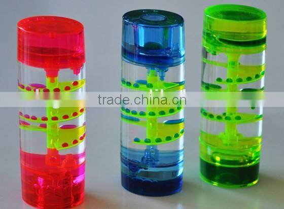 Reverse Flowing Hourglass, Round Shape LED Light Liquid Oil Hourglass