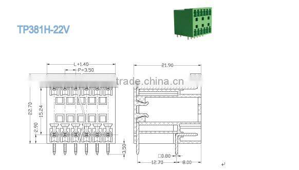Pluggable Terminal Block 3.81mm Double rows Phoenix Contact terminal