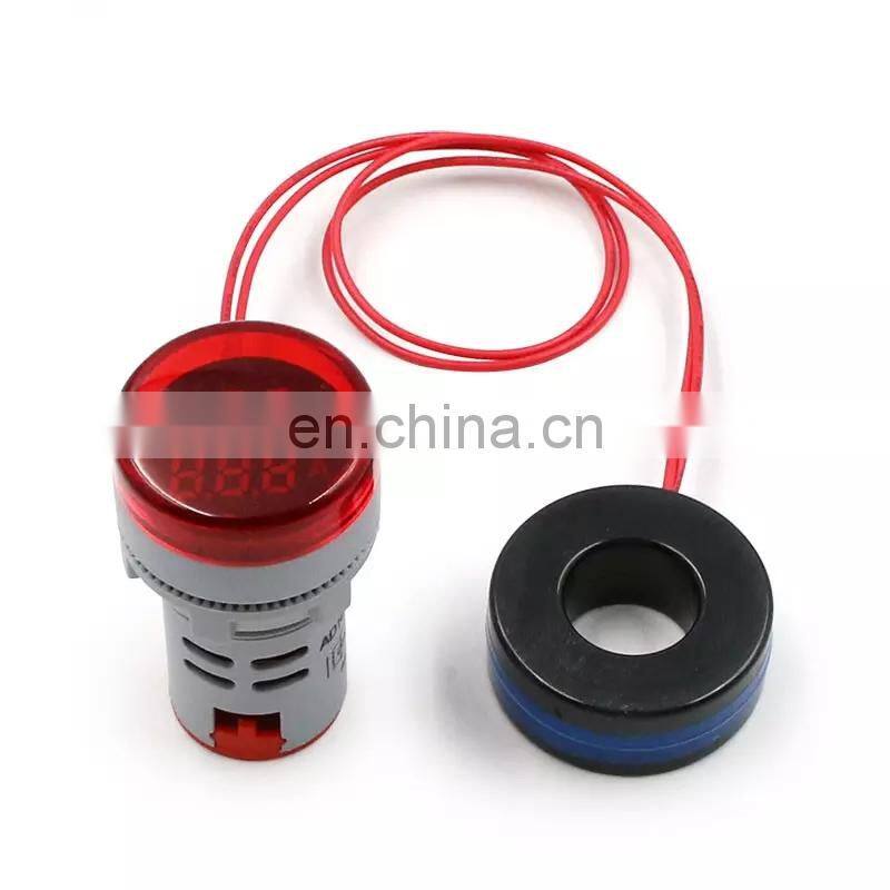 Mini Digital Voltmeter Ammeter 22mm Square AC 50-500V 0-100A Amp Volt Voltage Tester Meter Dual LED Indicator Pilot Lamp Light