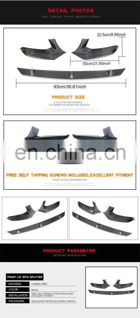 Carbon Fibre Bumper Front Lip Apron for BMW G30 M TECH G31 G38 520i 530i 540i M Sport 2017-2019
