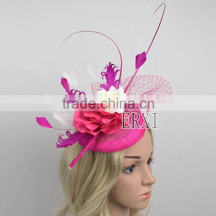 Handmade Fashion Design Sinamay Fabric Hat/Chuch Fascinator Hat For Ladies Manufacturer