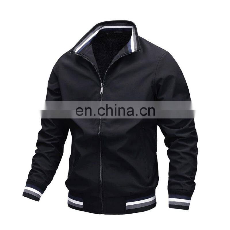 2021 Amazon factory direct sales European and American casual jacket men's autumn sports solid color jacket