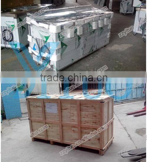 New Arrival Fried Ice Cream Machine Double Pan R404a Refrigerant 500mm/700mm Double Flat Pan Fried Ice Cream Machine