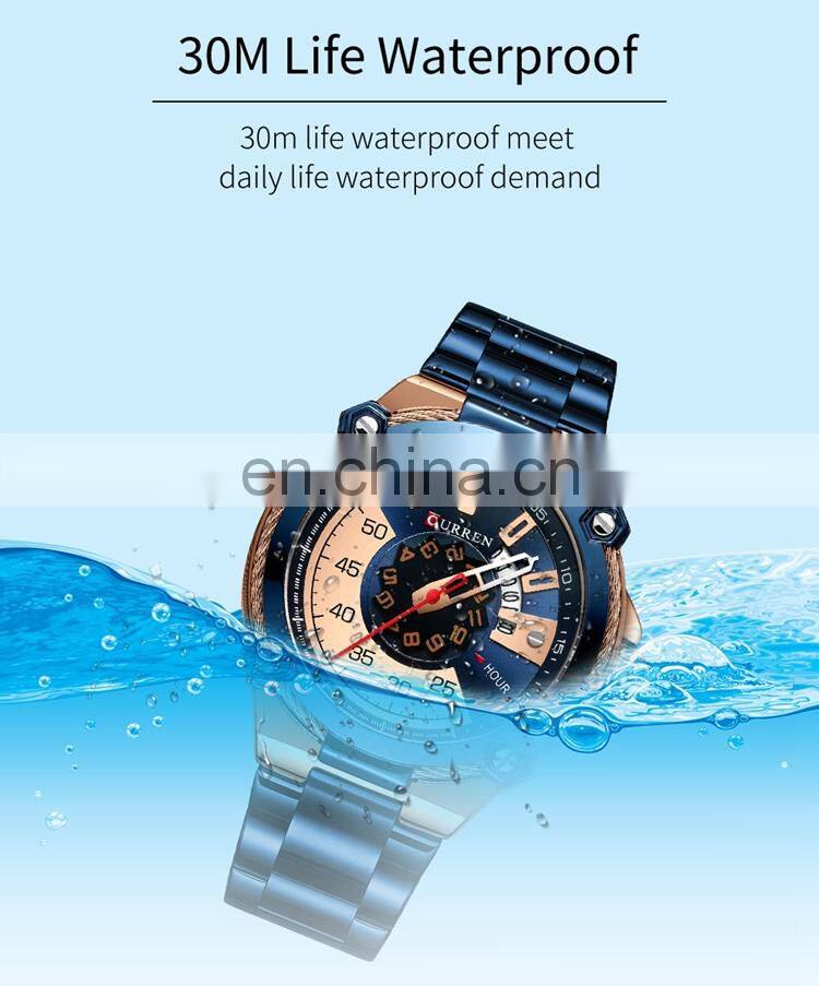 CURREN 8345 Mens Fashion Watches Stainless Steel Japan Quartz Calendar Auto Date Watch For Men 2021